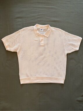 Obey Duke Mesh Polo Unbleached Large